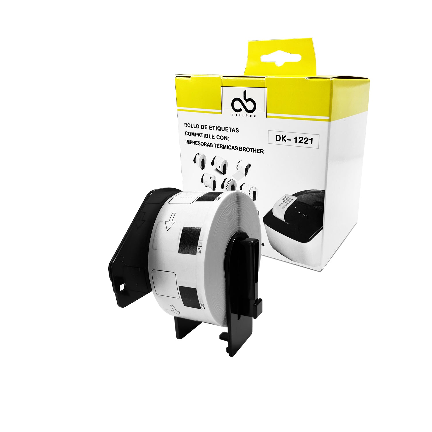 Rollo de Etiquetas Adhesivas DK 1221 Cellbox 23x23mm – 1000 Etiquetas | Compatible Brother QL