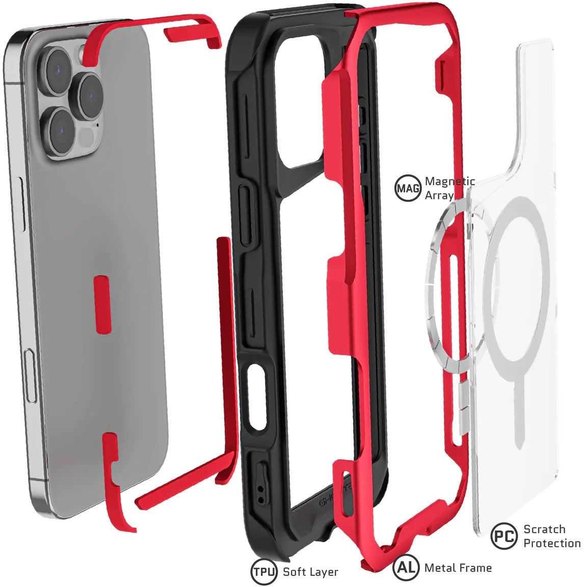 Carcasa Ghostek Atomic Slim MagSafe iPhone 16 Pro Max – Protección Militar de Aluminio Antigolpes
