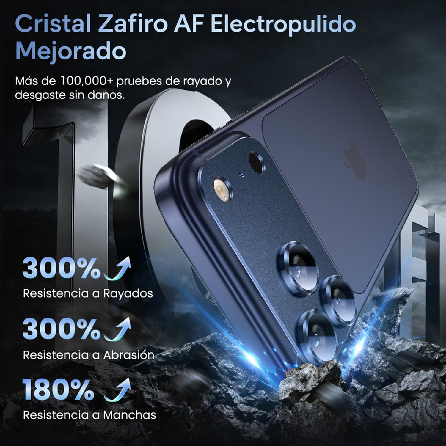 Protector Cámara Para iPhone 17 Pro Vidrio 9H + Marco Modulo Metálico Integrado Full Cover HD