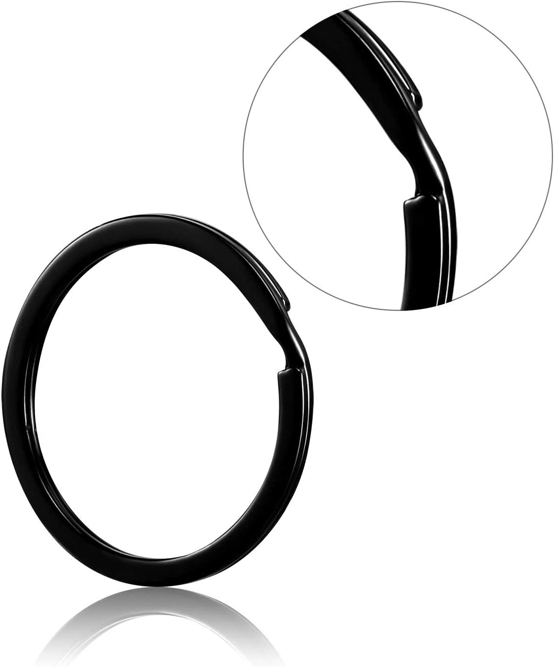 Pack 100 Argollas Negras Mate De 25 MM + Union + Cadena