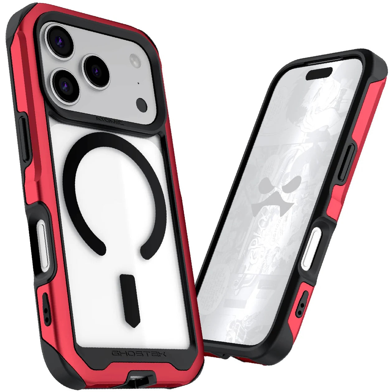 Carcasa Ghostek Atomic Slim MagSafe iPhone 17 Pro – Protección Militar de Aluminio Antigolpes | Roja