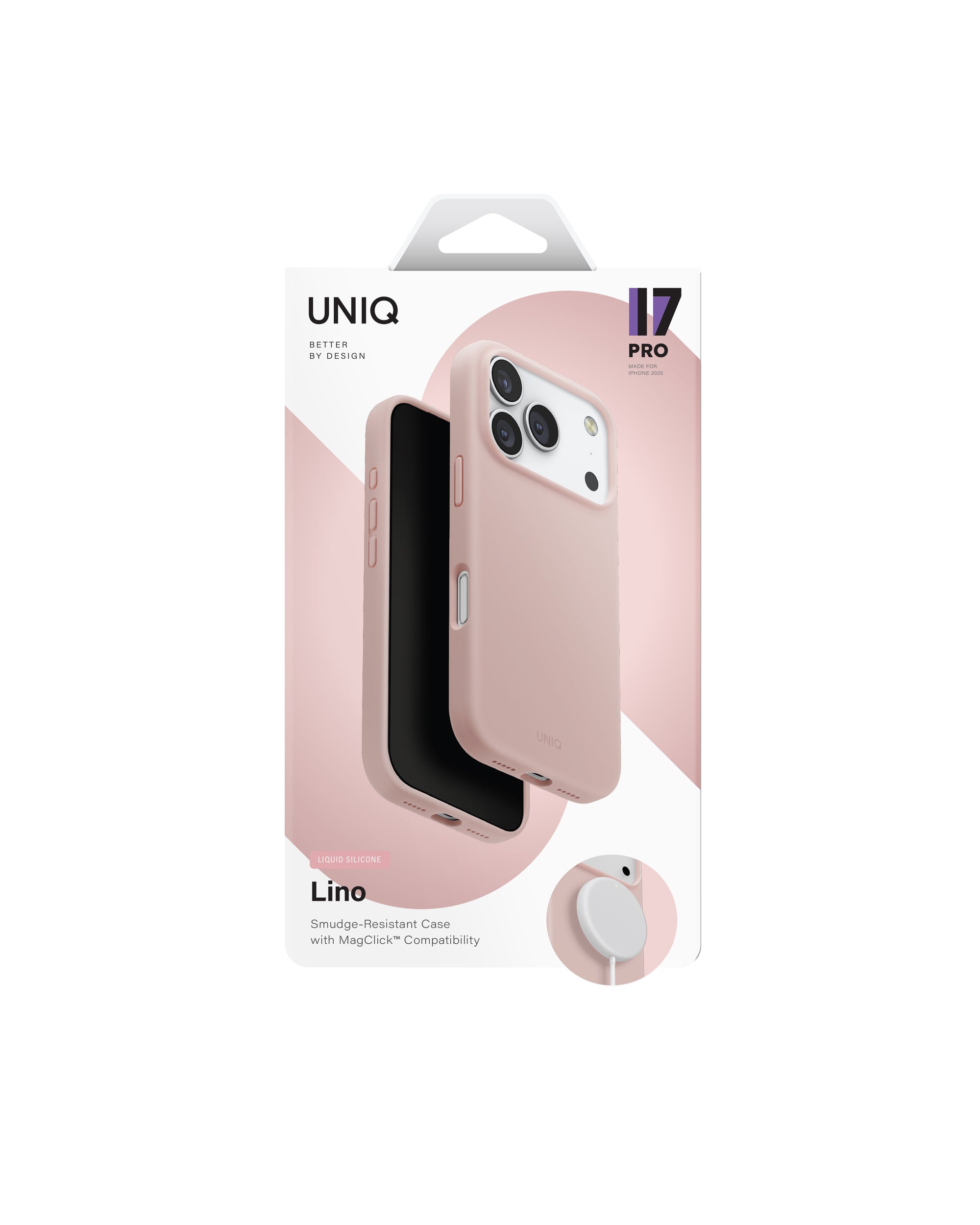 Carcasa Uniq Lino Silicona Magsafe iPhone 17 Pro - Rosa