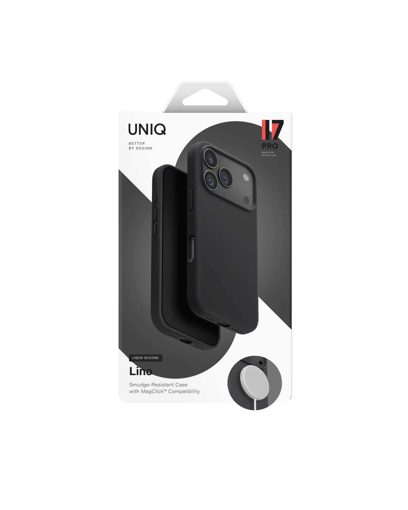 Carcasa Uniq Lino Silicona Magsafe iPhone 17 Pro - Gris Oscura