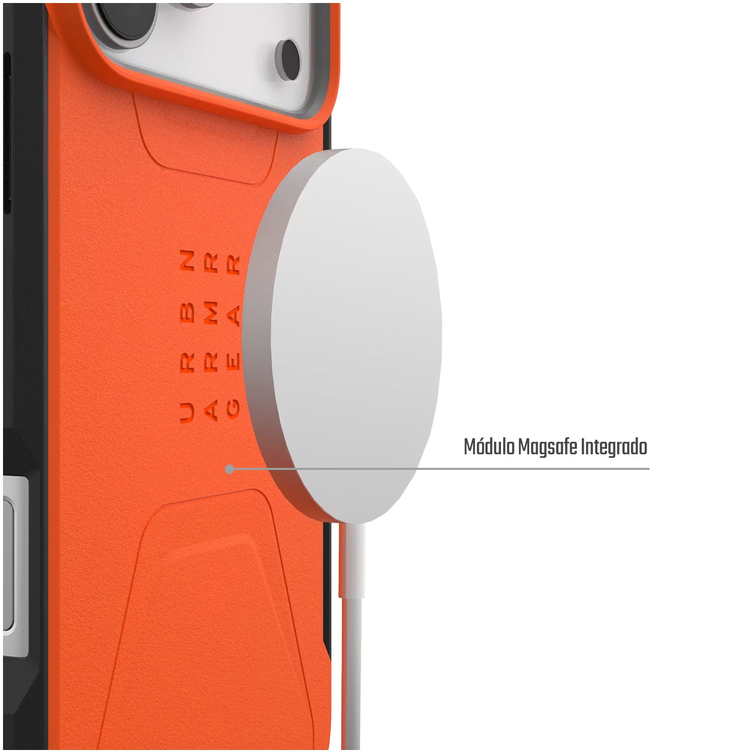 Carcasa / Funda Rugged Proteccion Profesional Para iPhone 17 Pro - Marca Uag Modelo Civilian Compatible Con Magsafe - Naranja