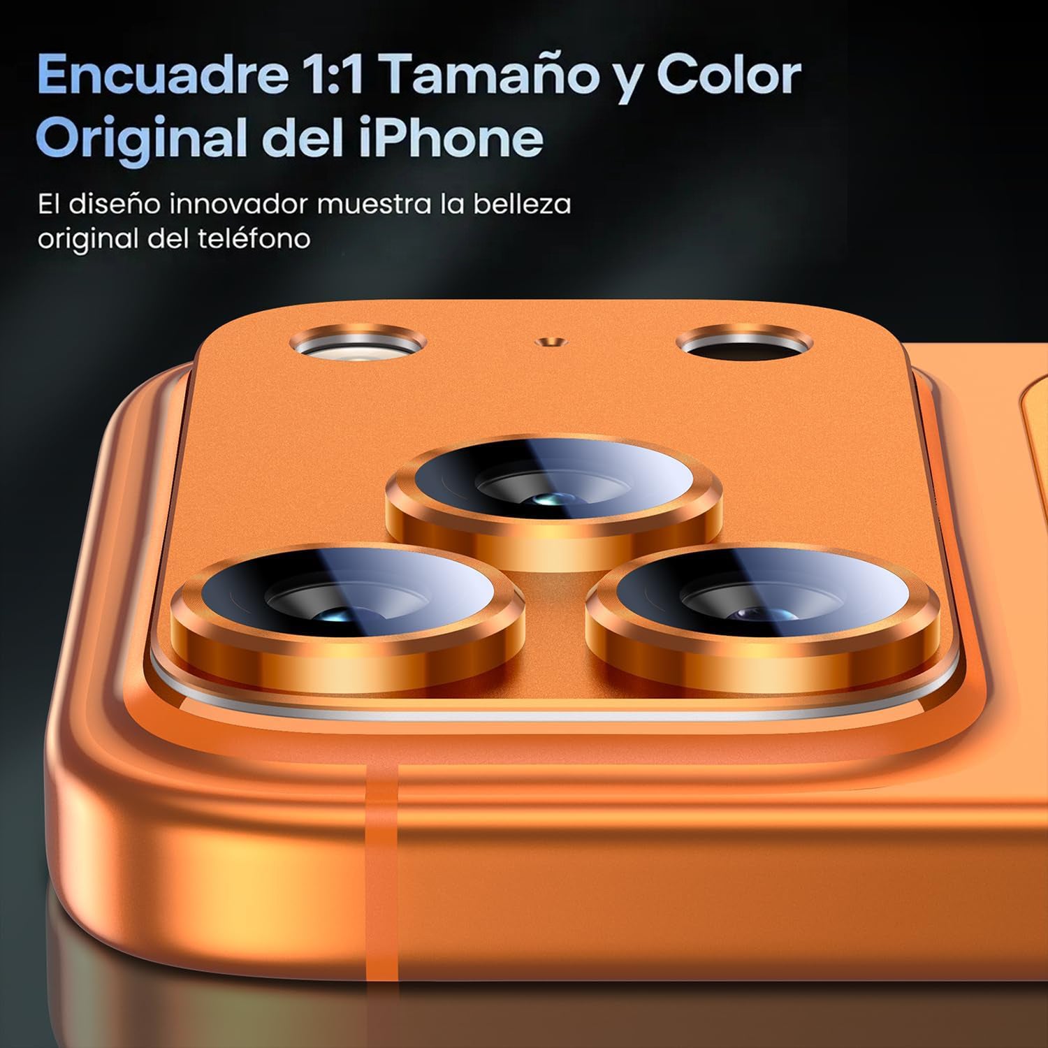 Protector Cámara Para iPhone 17 Pro Vidrio 9H + Marco Modulo Metálico Integrado Full Cover HD
