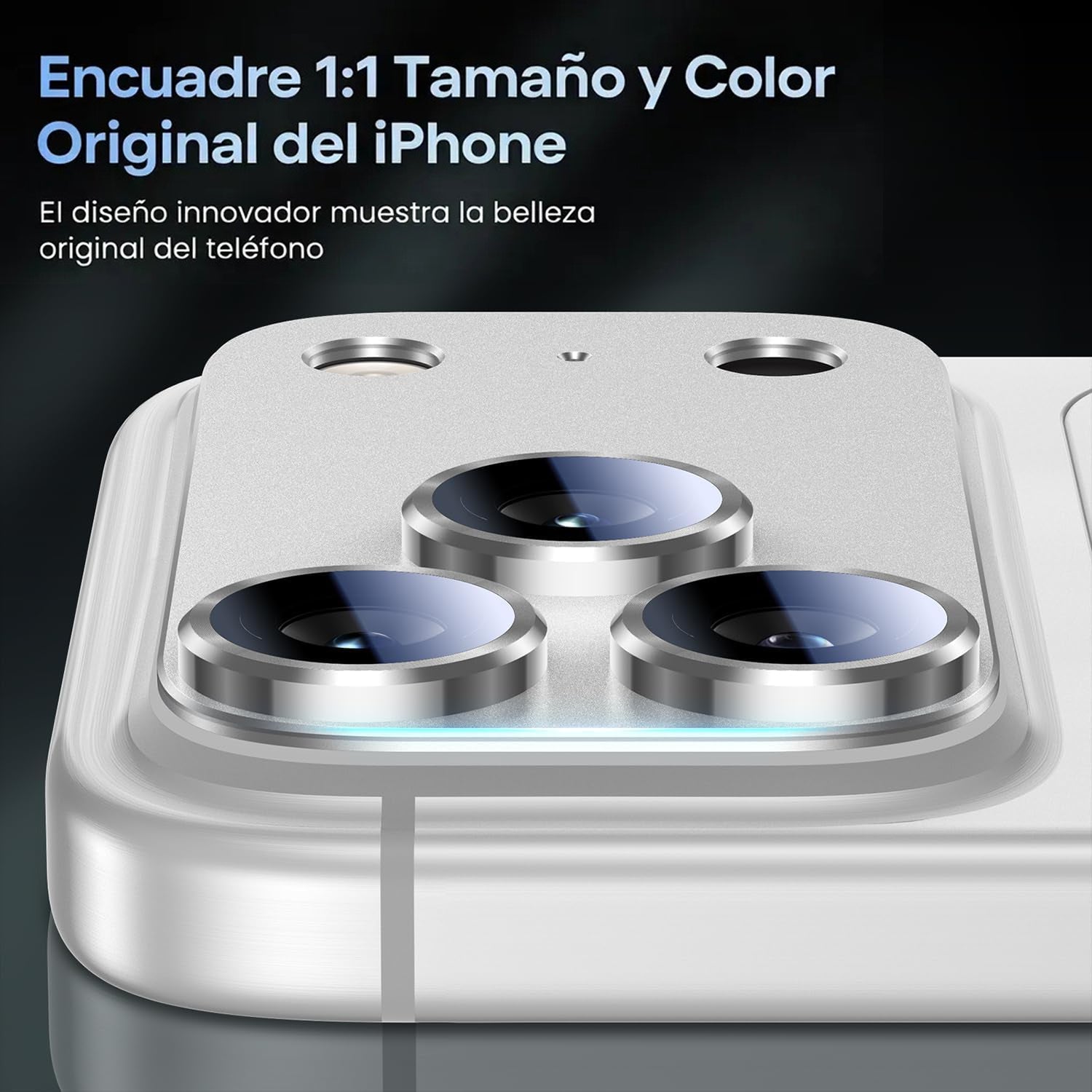 Protector Cámara Para iPhone 17 Pro Vidrio 9H + Marco Modulo Metálico Integrado Full Cover HD