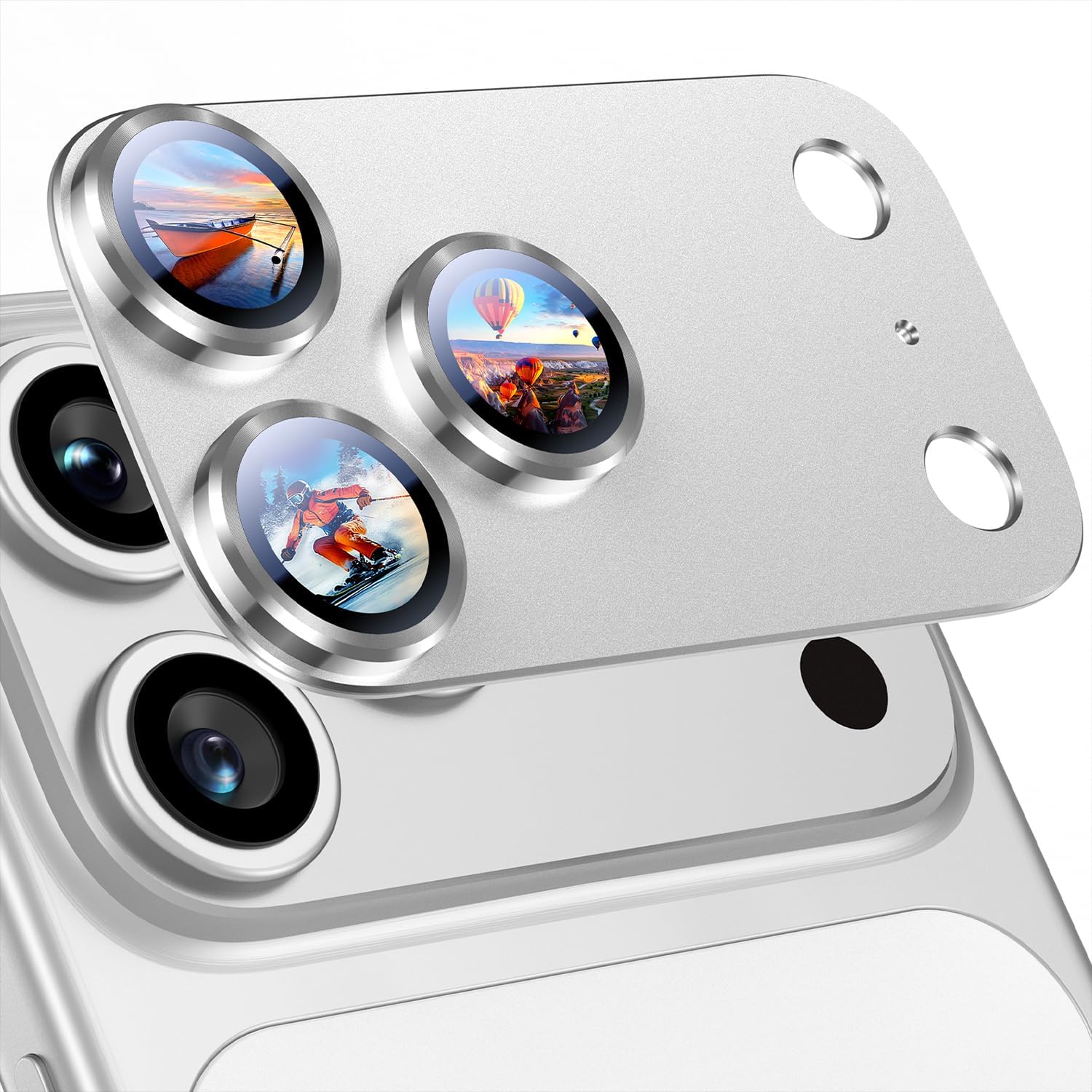 Protector Cámara Para iPhone 17 Pro Vidrio 9H + Marco Modulo Metálico Integrado Full Cover HD