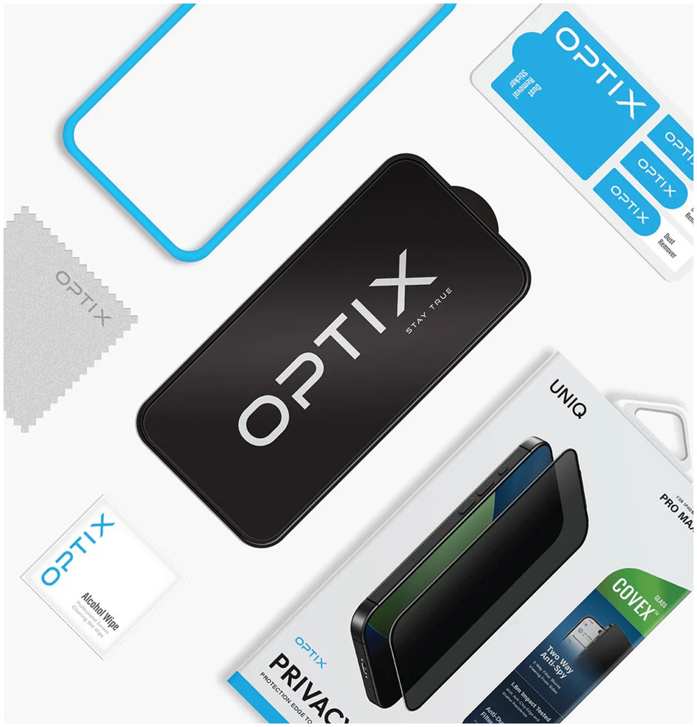 Lámina Uniq Optix Covex Vidrio Templado Antiespia 9H iPhone 17 Pro