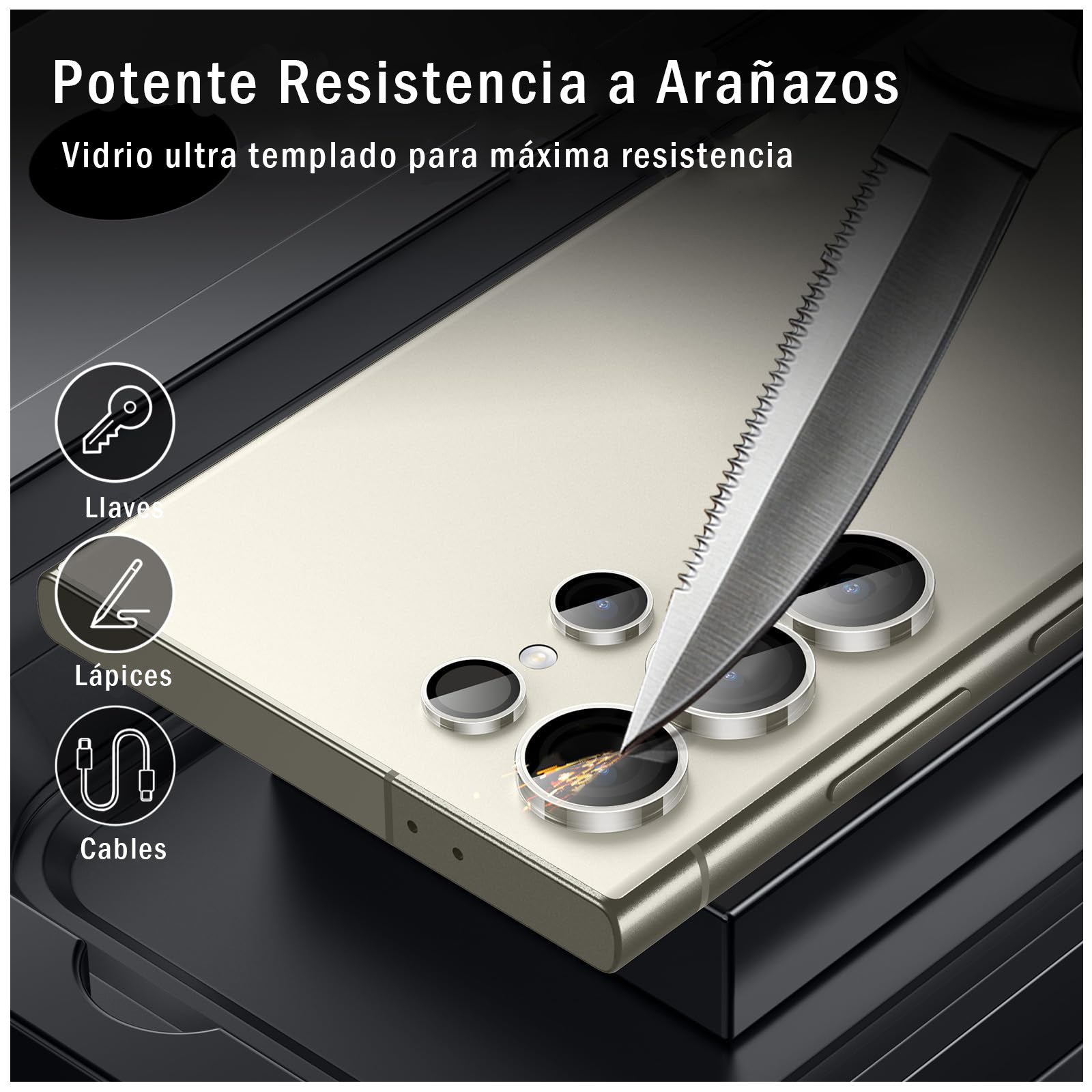 Protector De Lente Con Borde De Aluminio Para Cámara De Samsung S25 Ultra
