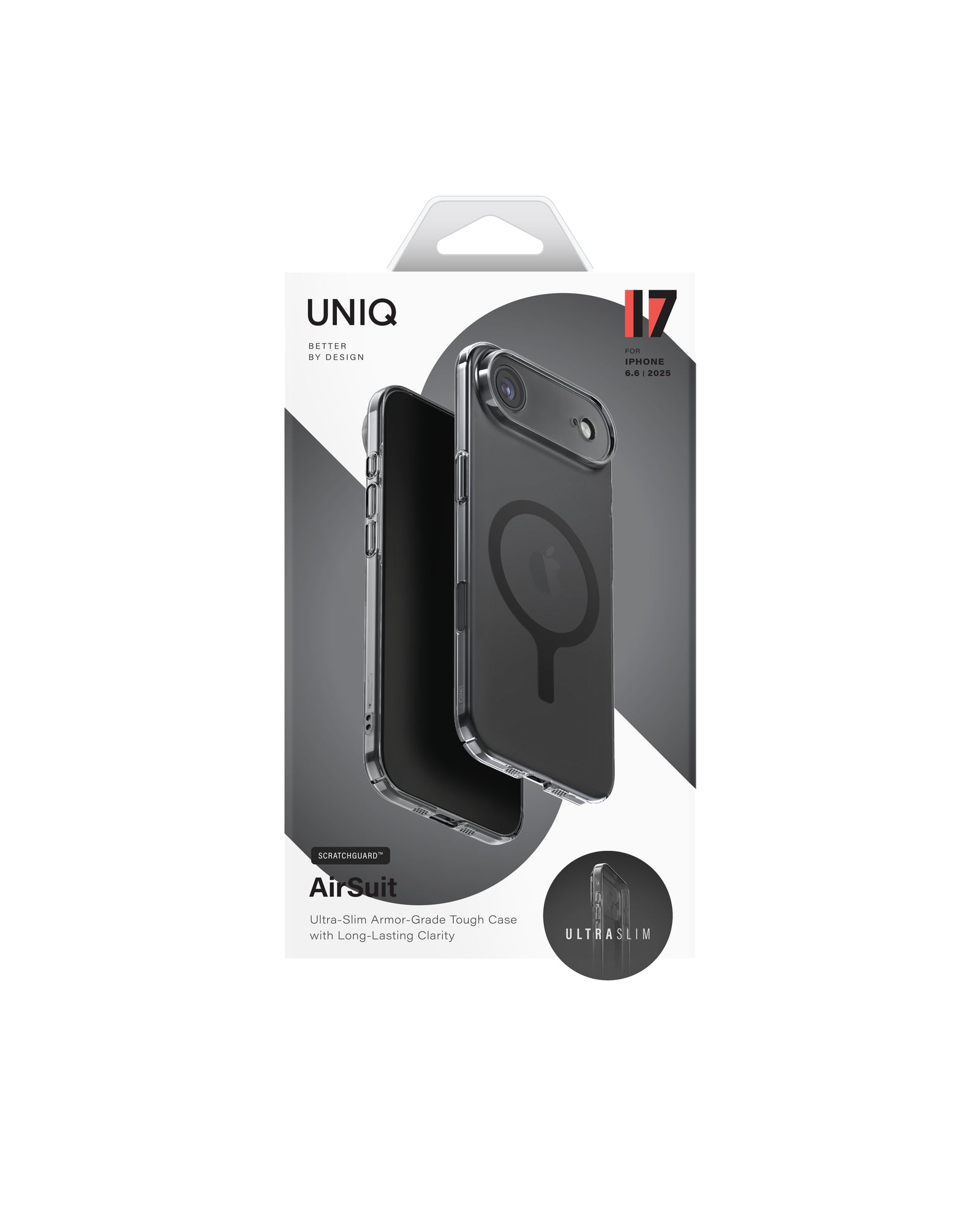 Carcasa Uniq Airsuit Ultradelgada 1.3 mm Magsafe iPhone Air - Negra Traslucida