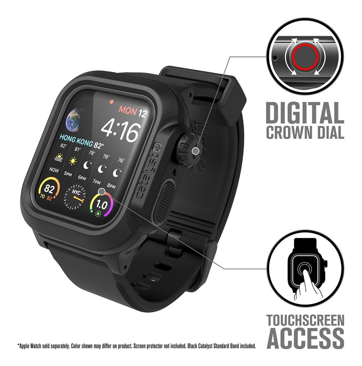 Correa + Carcasa Catalyst Waterproof Sumergible Apple Watch 42 MM - Negra
