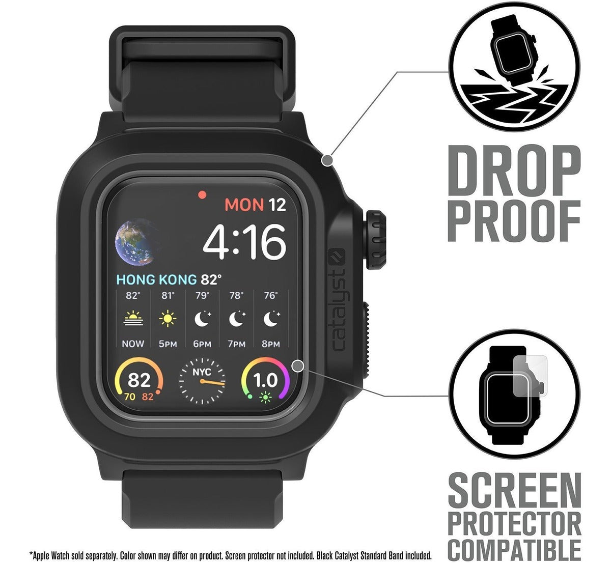 Correa + Carcasa Catalyst Waterproof Sumergible Apple Watch 42 MM - Negra