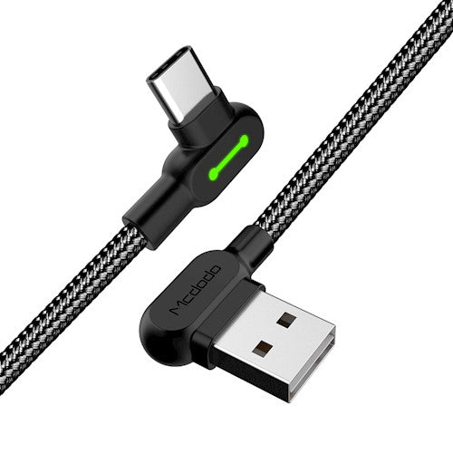 Cable USB a Tipo C Mcdodo 90° – Carga Rápida 3A y Transferencia de Datos | 1,2 y 1,8 Metros