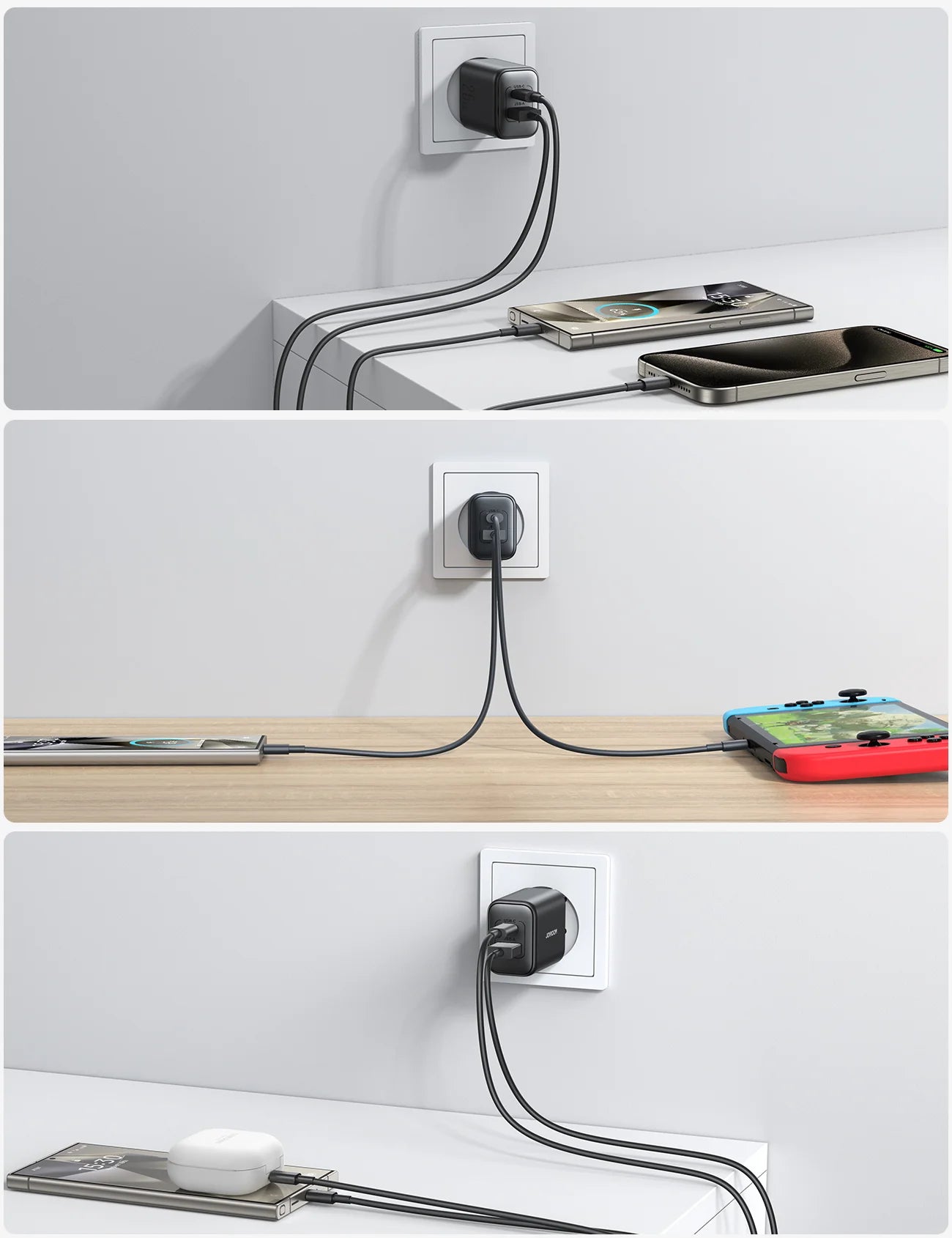 Cargador / Adaptador Doble Puerto Carga Rápida 25W USB - Tipo C - Joyroom