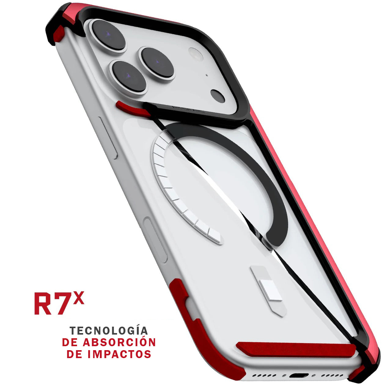 Carcasa Ghostek Atomic Slim MagSafe iPhone 17 Pro – Protección Militar de Aluminio Antigolpes | Roja