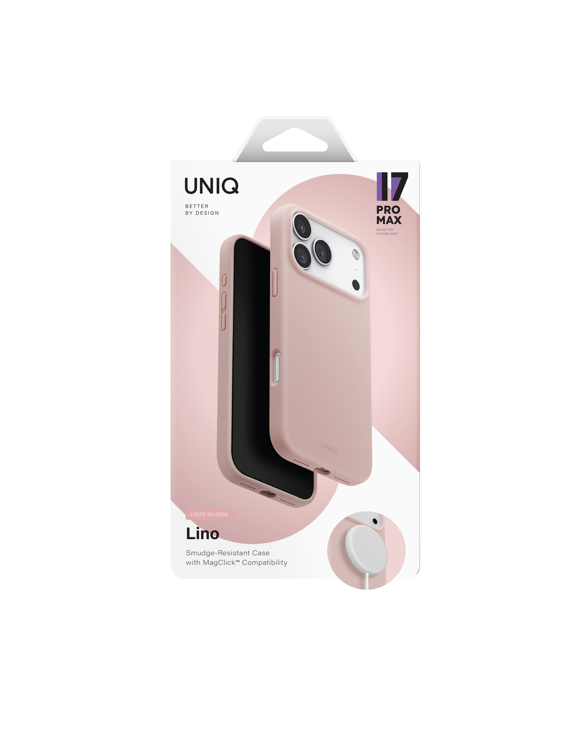 Carcasa Uniq Lino Silicona Magsafe iPhone 17 Pro Max - Rosa
