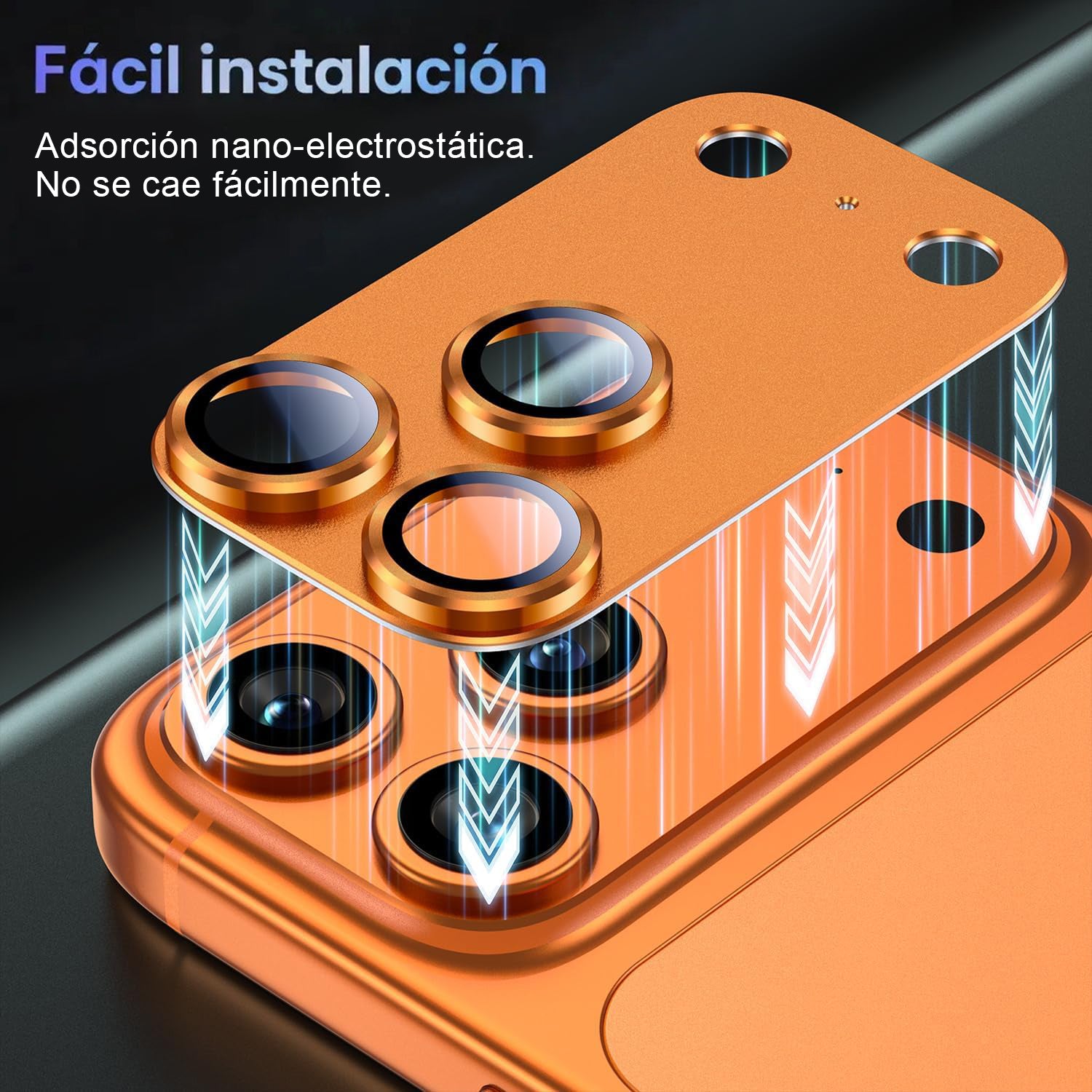 Protector Cámara Para iPhone 17 Pro Vidrio 9H + Marco Modulo Metálico Integrado Full Cover HD