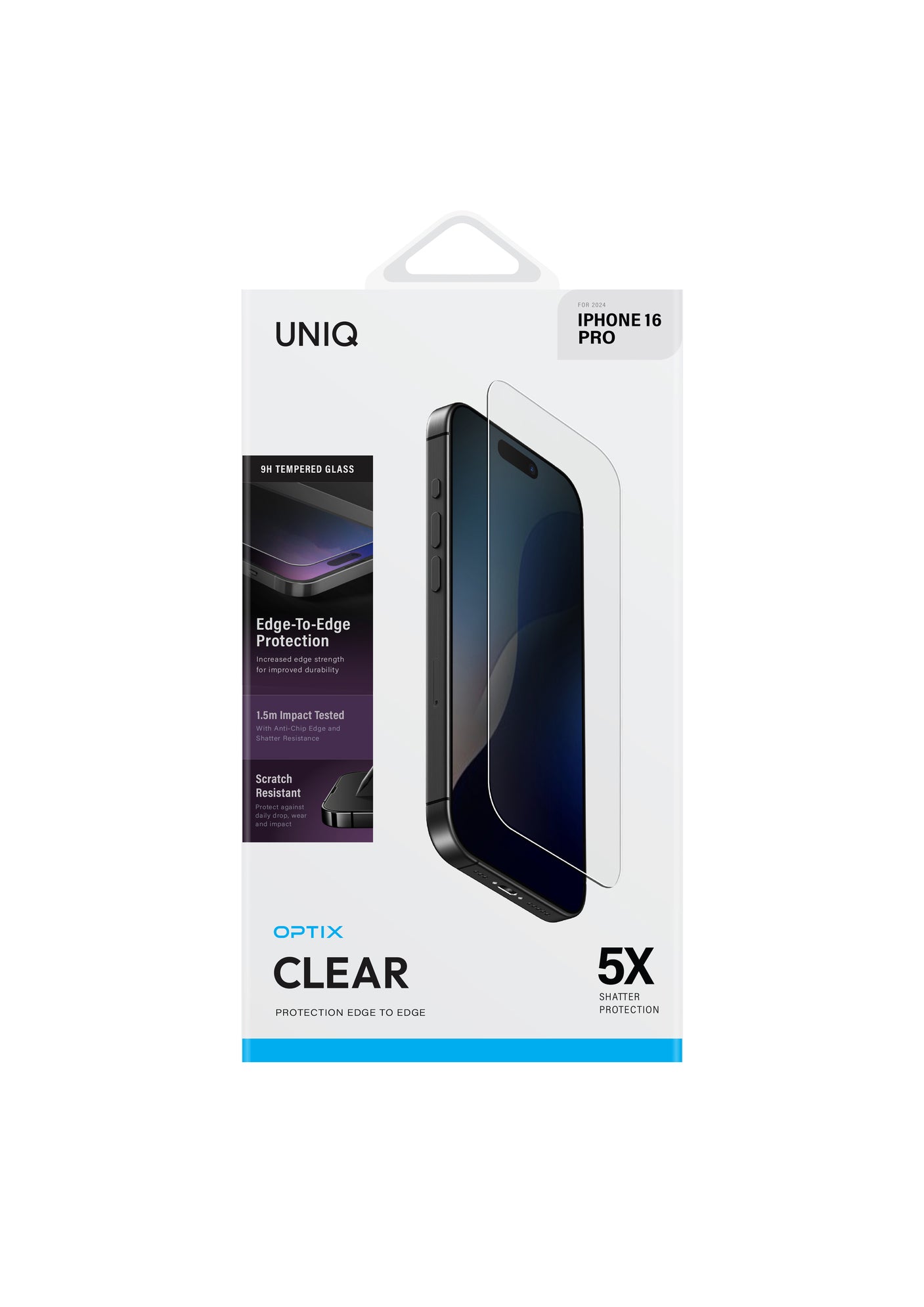 Lámina Uniq Optix Clear Vidrio Templado 9H iPhone 16 Pro