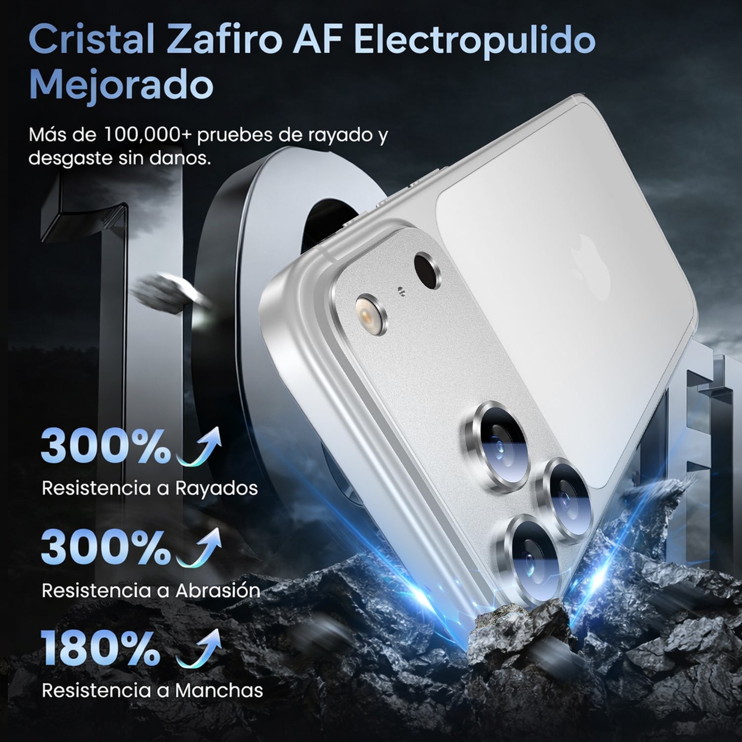 Protector Cámara Para iPhone 17 Pro Vidrio 9H + Marco Modulo Metálico Integrado Full Cover HD