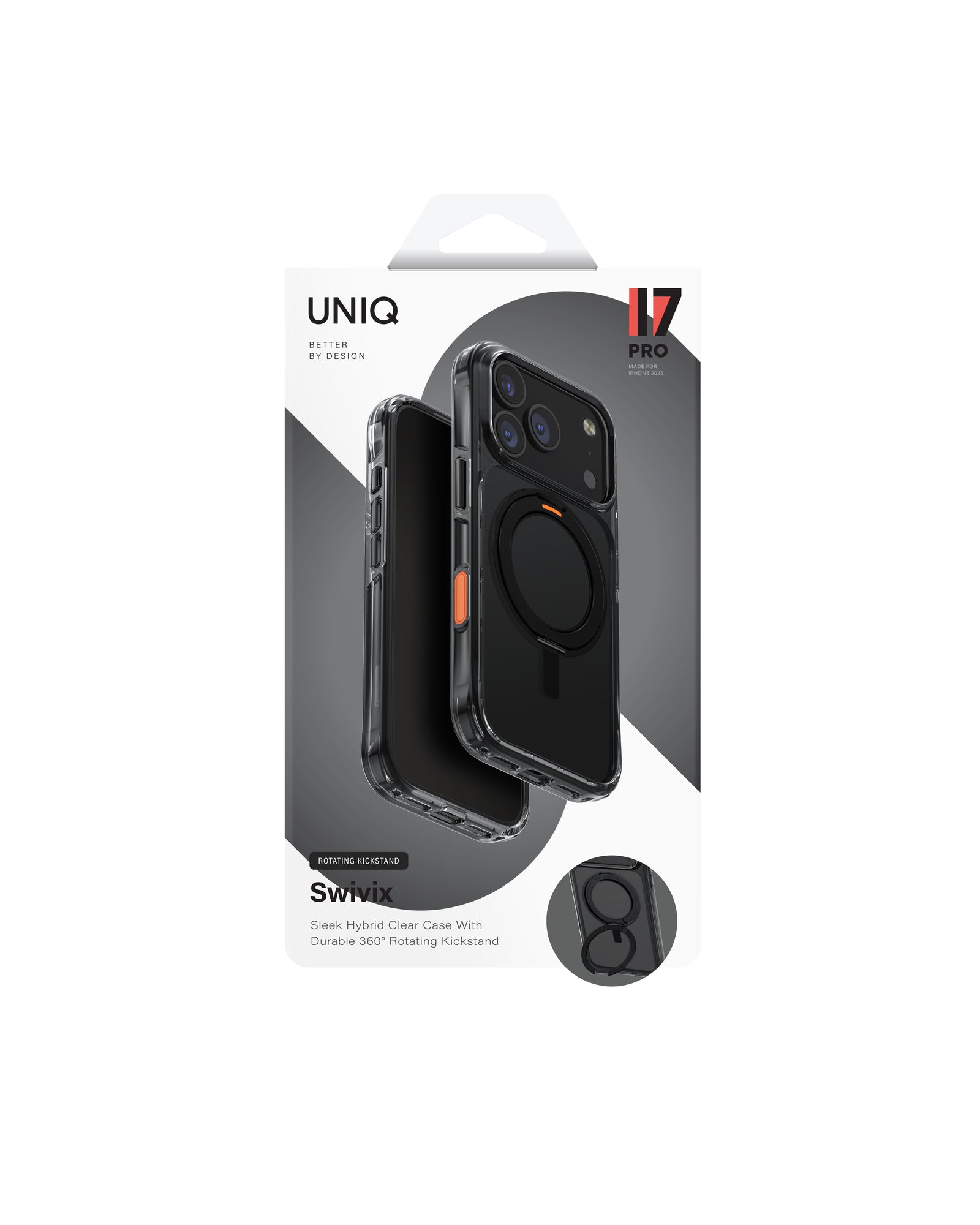 Carcasa Uniq Swivix Soporte Giratório iPhone 17 Pro - Negra