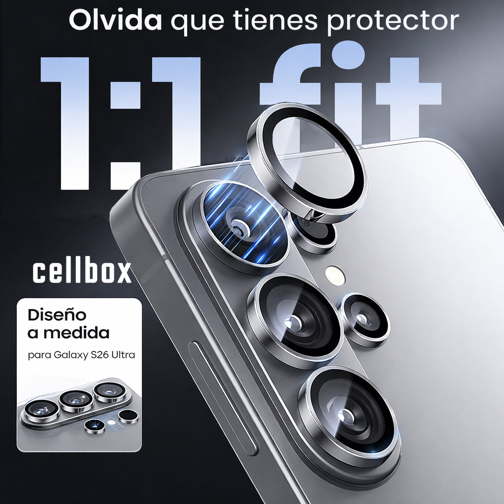 Protector de Lente Cámara Samsung S26 Ultra – Vidrio 9H + Marco Metálico