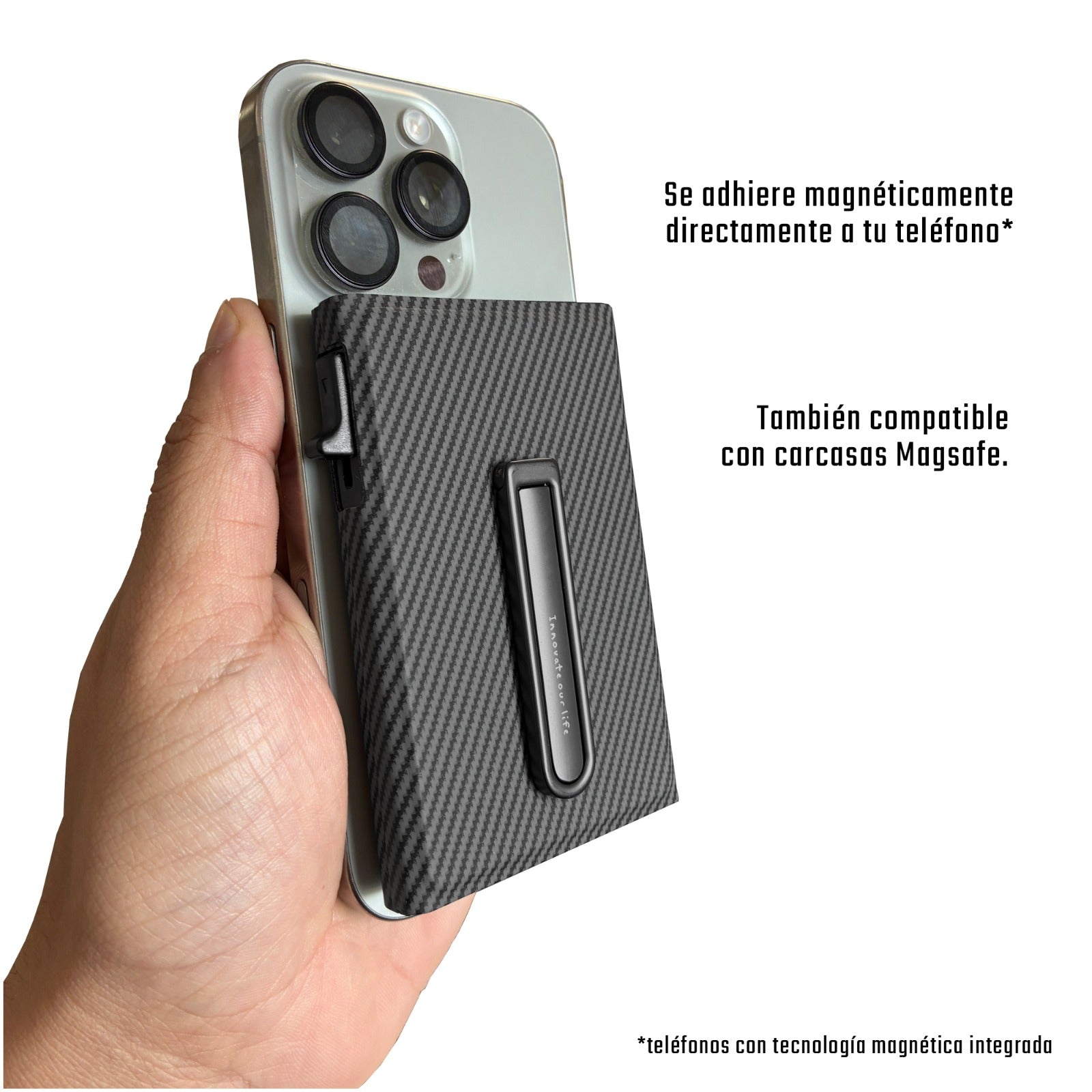 Tarjetero Magnético MagSafe con Soporte Integrado – Capacidad para 5 Tarjetas