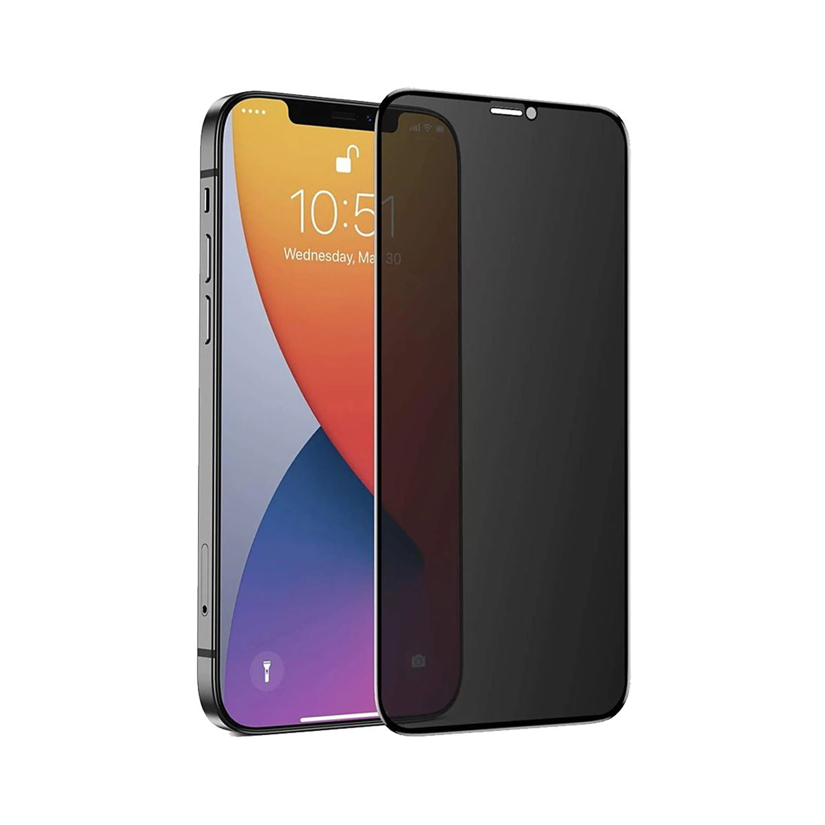 Lámina Antiespia de Vidrio Templado 3D para iPhone 12 - 12 Pro