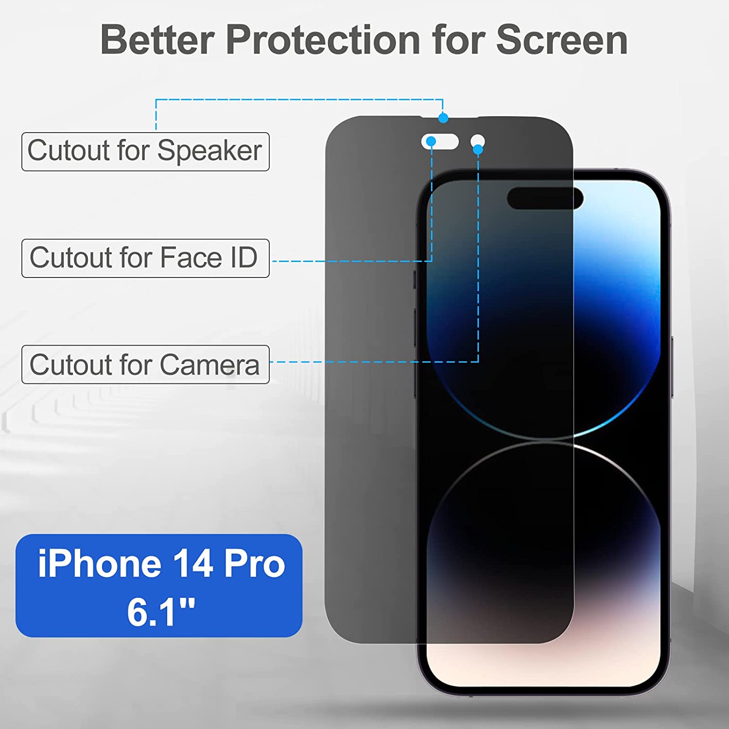Lámina Antiespía de Vidrio Templado 3D iPhone 14 Pro Max