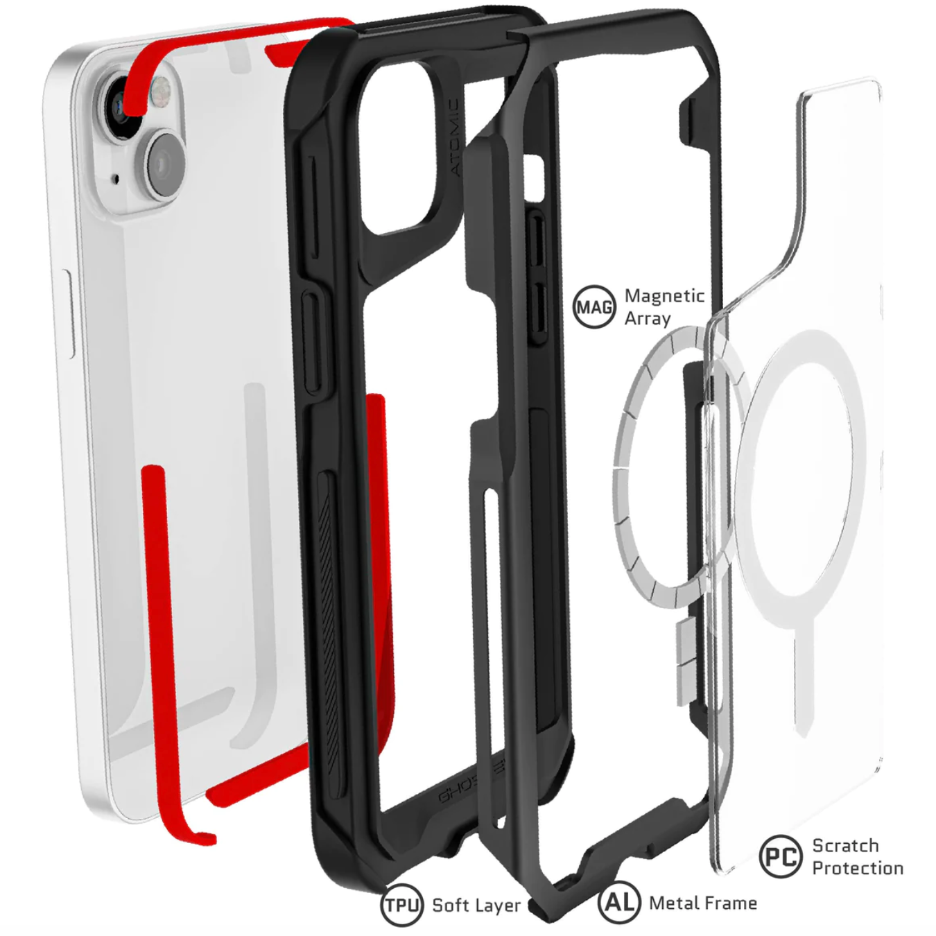 Carcasa Ghostek Atomic Slim MagSafe iPhone 13 – Protección Militar de Aluminio Antigolpes