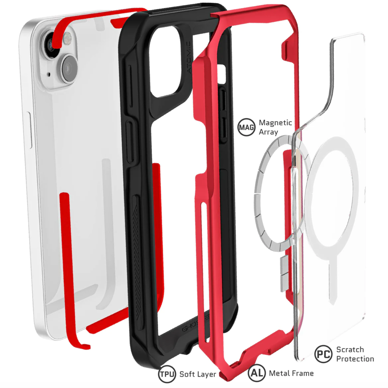 Carcasa Ghostek Atomic Slim MagSafe iPhone 14 – Protección Militar de Aluminio Antigolpes